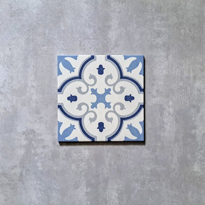 Riviera Montecarlo Blue Porcelain Wall & Floor Tile 25cm x 25cm