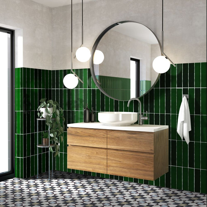 Midas Dublin Victorian Green Brick Wall Tiles 5cm x 25cm