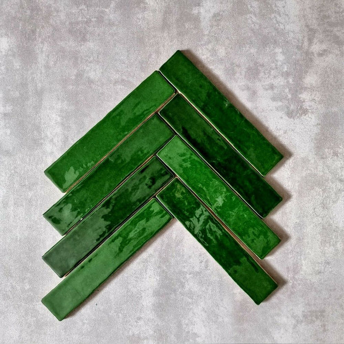 Midas Dublin Victorian Green Brick Wall Tiles 5cm x 25cm