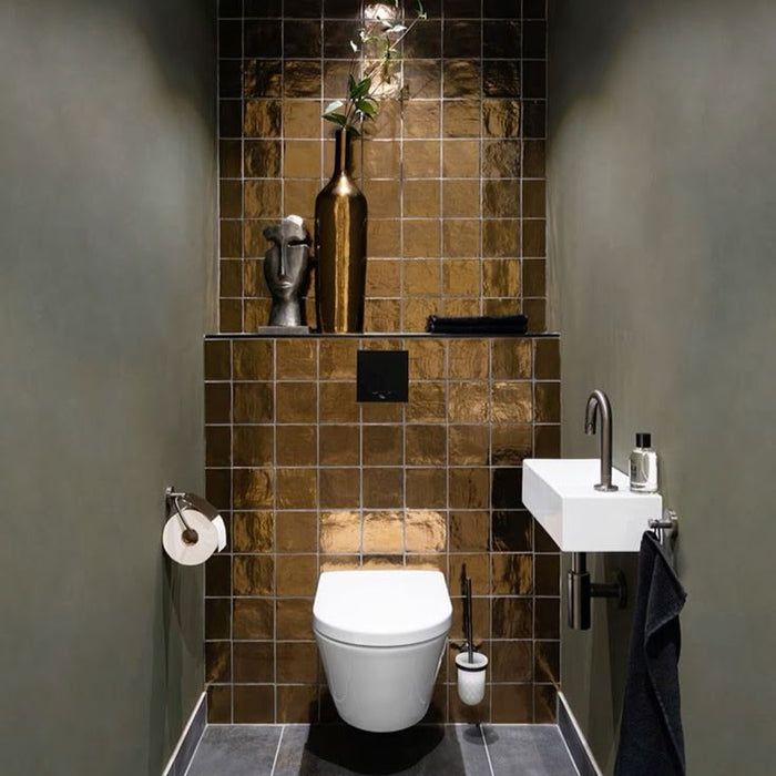 Midas Antique Gold Square Tile | Gold Vintage | Crackle Wall Tiles | 13cm x 13cm