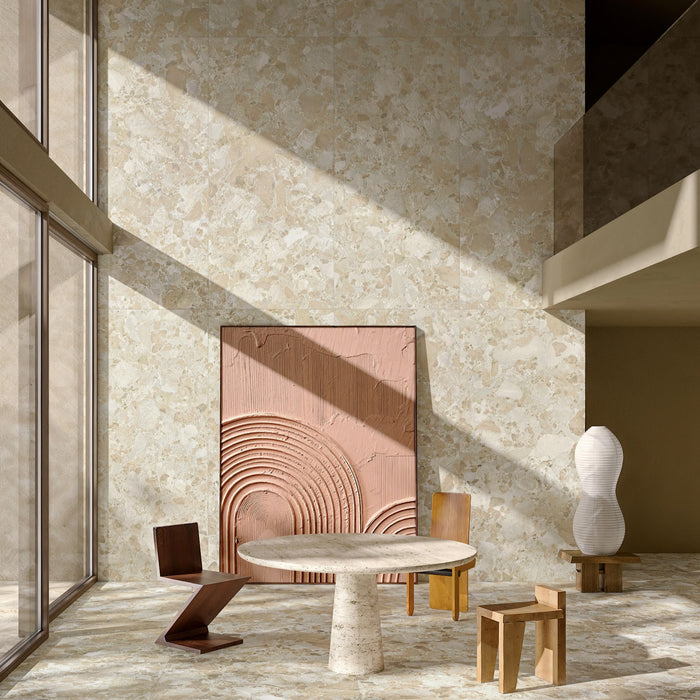 Baresi Cream 3D Terrazzo style Tiles 60cm x 120cm