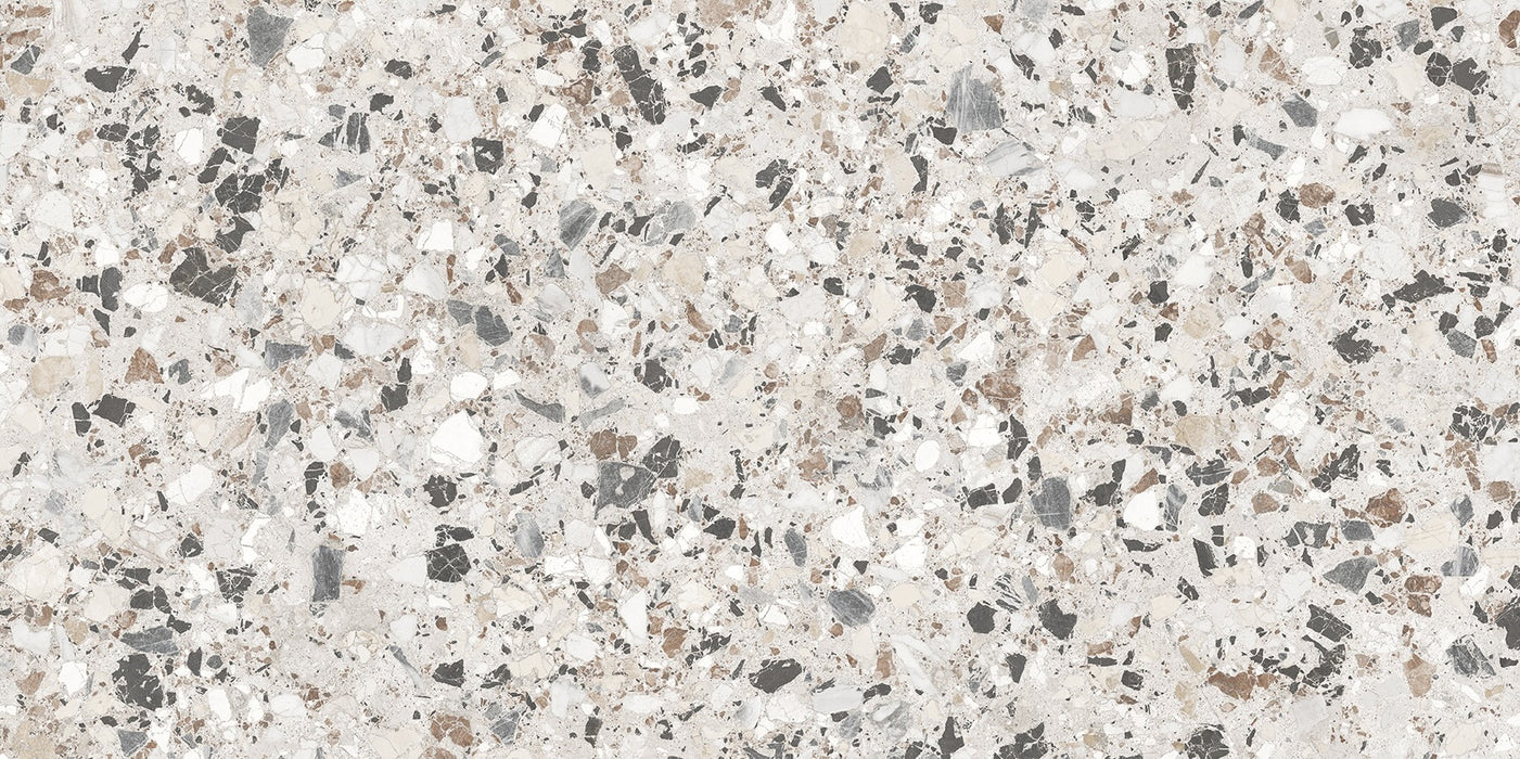 Stuzzi Lunar Classical Terrazzo Style 4d Brushed Finish Tiles 60cm x 120cm