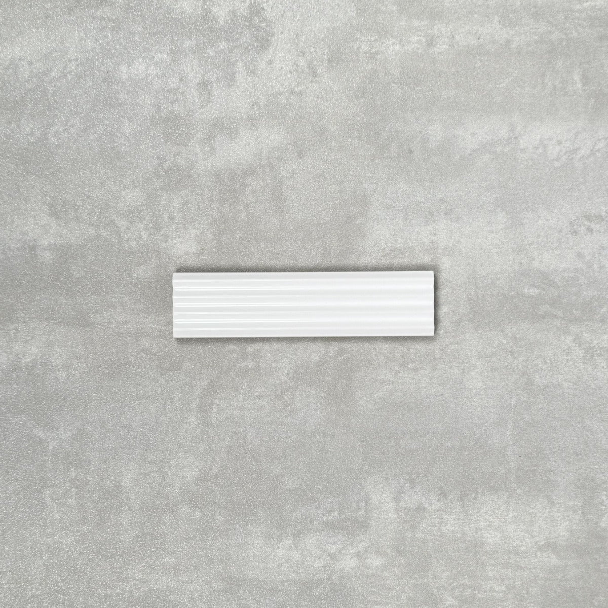 Gallery Brick 3D Fluted DECOR Tile White Gloss 5cm x 20cm