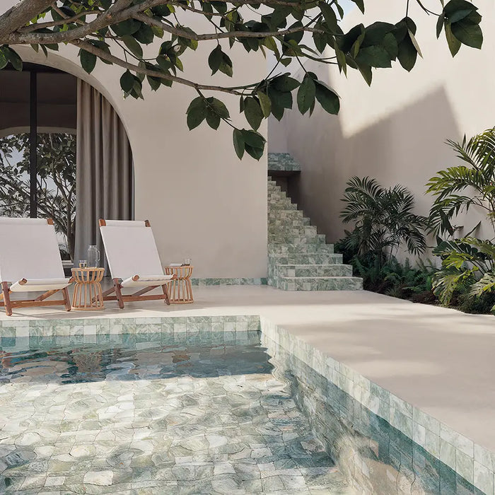 Amalfi Square Salvia Vintage Marble Wall & Floor Tiles 11cm x 11cm