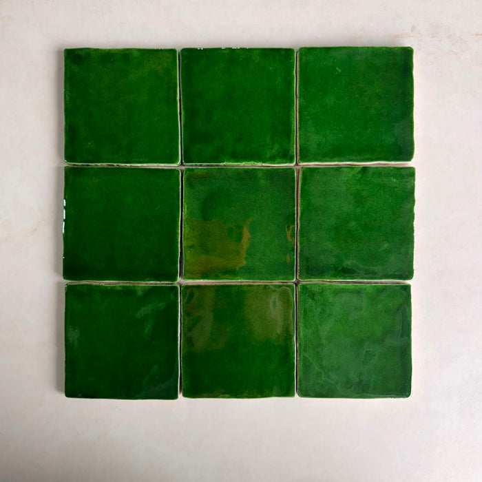 Midas Victorian Green Square Wall Tiles 10 x 10cm