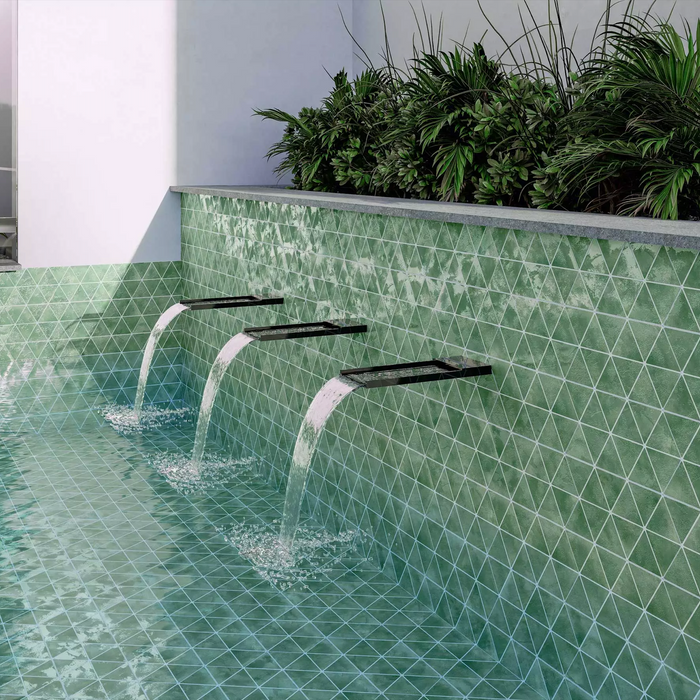 Enigma Lustre Glaze | Triangle Jungle Green | Porcelain Wall and Floor Tile