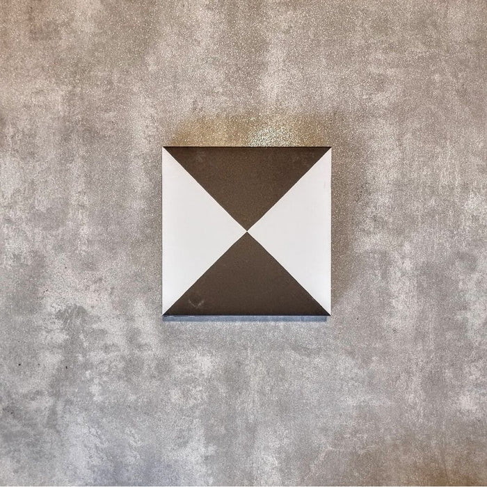 FULL TILE SAMPLE Harlequin Quarter Black 20cm x 20cm