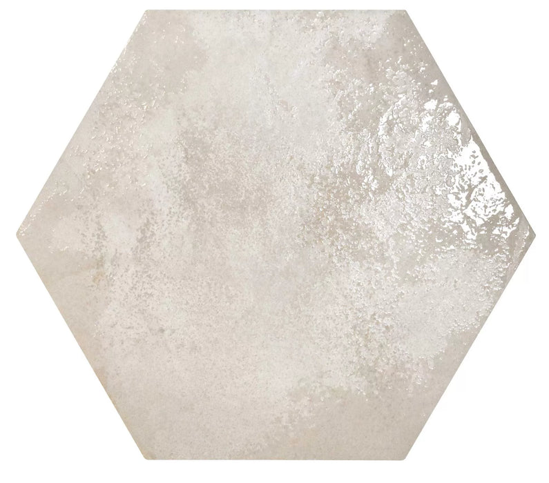 CUT TILE SAMPLE Enigma Lustre Glaze | Hexagon Mist | Porcelain Wall and Floor Tile