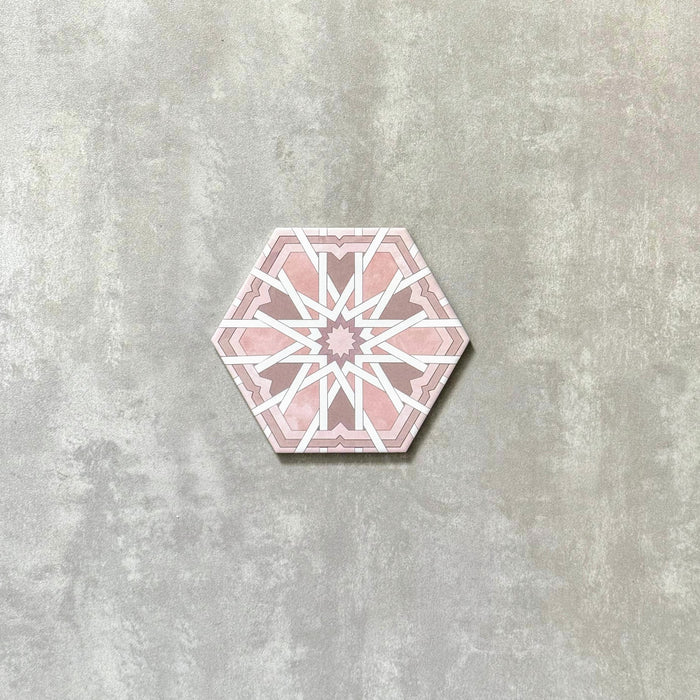 FULL TILE SAMPLE Medina Hormuz Moroccan Rose Pattern Hexagon