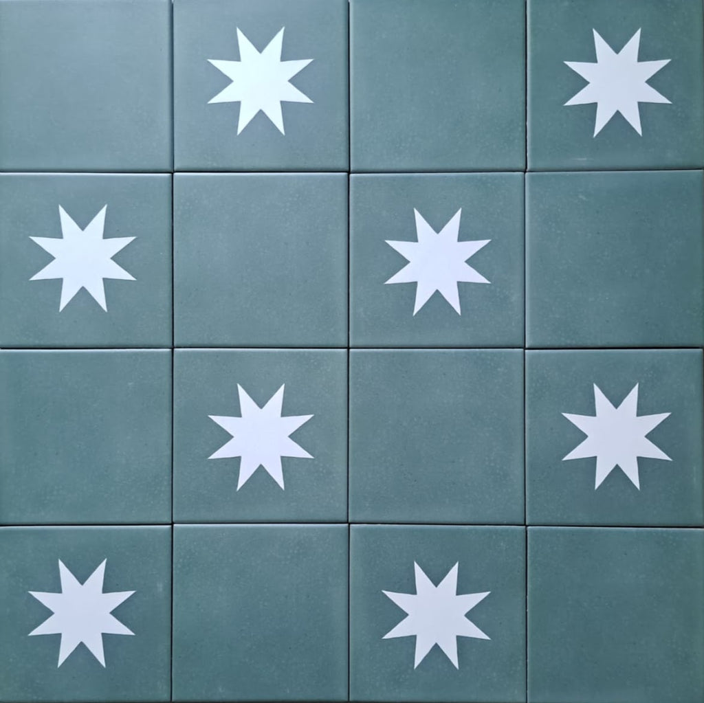 Rubins Green Decor MINI Moroccan Porcelain Wall & Floor Tile 15cm x 15cm
