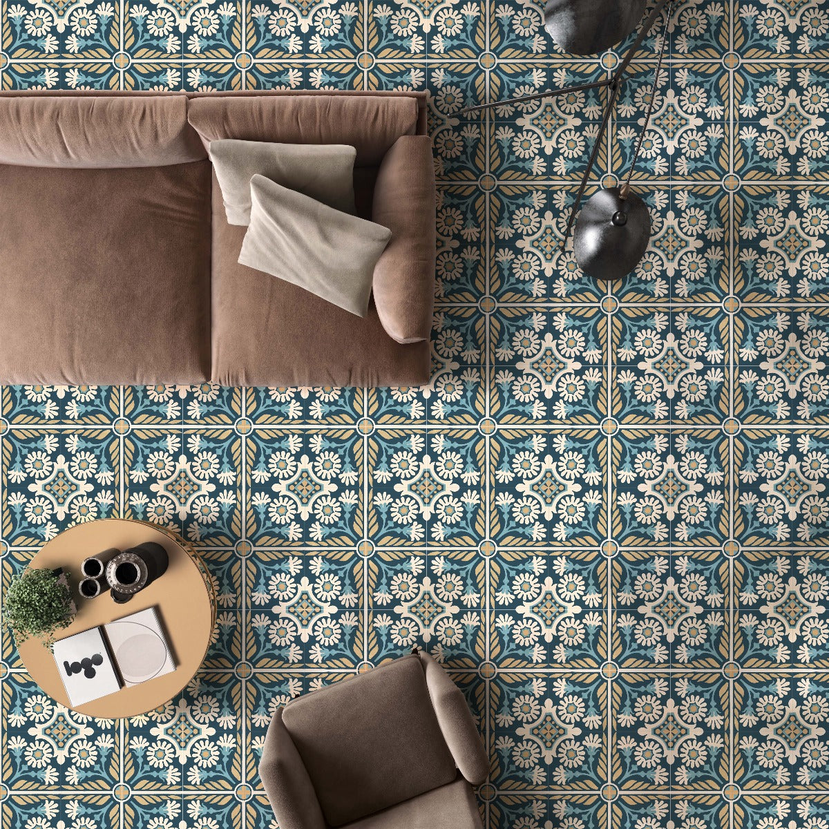 Jardin Navy Moroccan Tile 20cm x 20cm