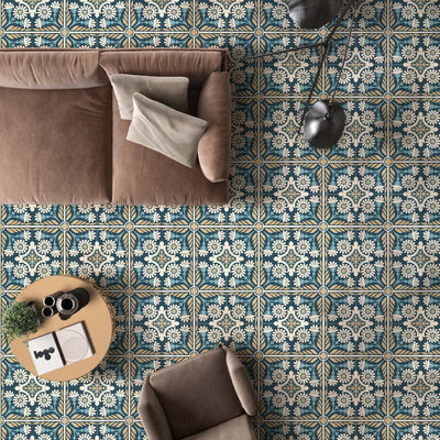 Jardin Navy Moroccan Tile 20cm x 20cm