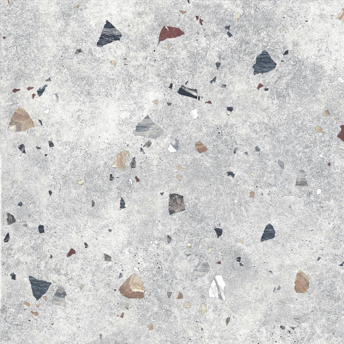 CUT TILE SAMPLE Jericho Silver Terrazzo Square 66cm x 66cm