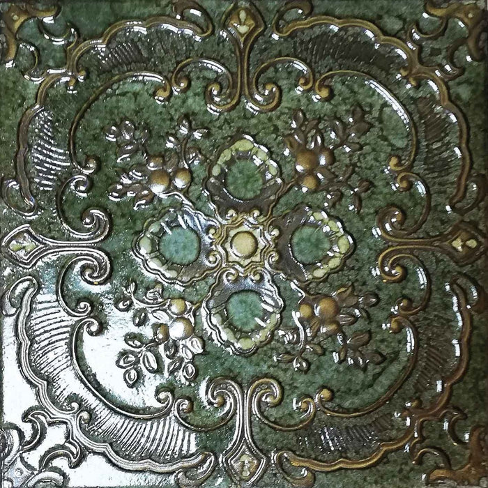 FULL TILE SAMPLE Kintsukuroi Jade Green 30.5cm x 30.5cm
