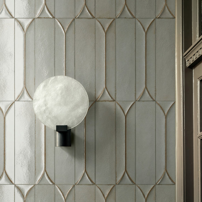 Baroque Decor Lichen Green Porcelain Wall Tiles 9.1cm x 37.5cm