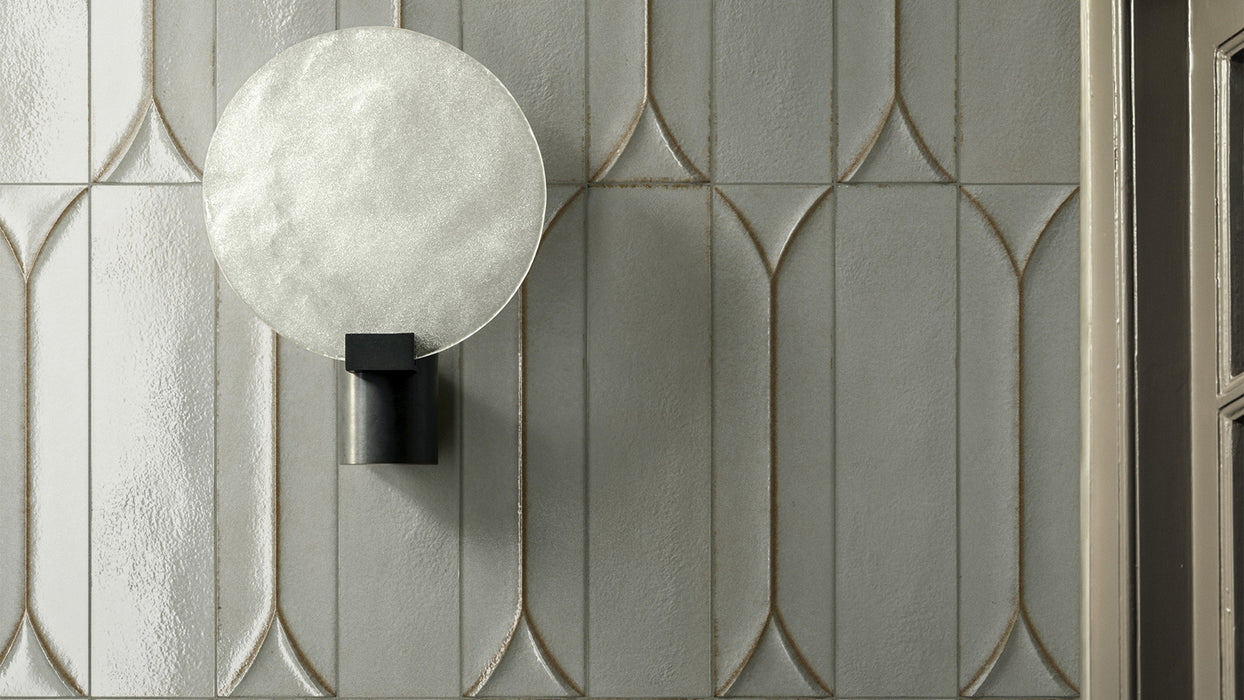 Baroque Decor Lichen Green Porcelain Wall Tiles 9.1cm x 37.5cm