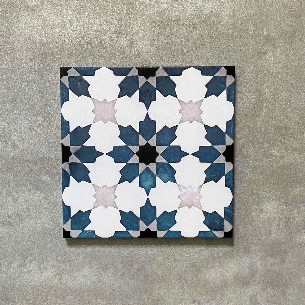 Madeira River Blue Moroccan Tiles Wall & Floor Tiles 20cm x 20cm