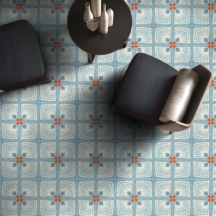 Marseilles Marine Green Moroccan Tile 20cm x 20cm