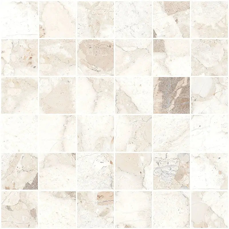 CUT MOSAIC SAMPLE Venice Terrazzo Ivory Matt Mosaics 30cm x 30cm ...