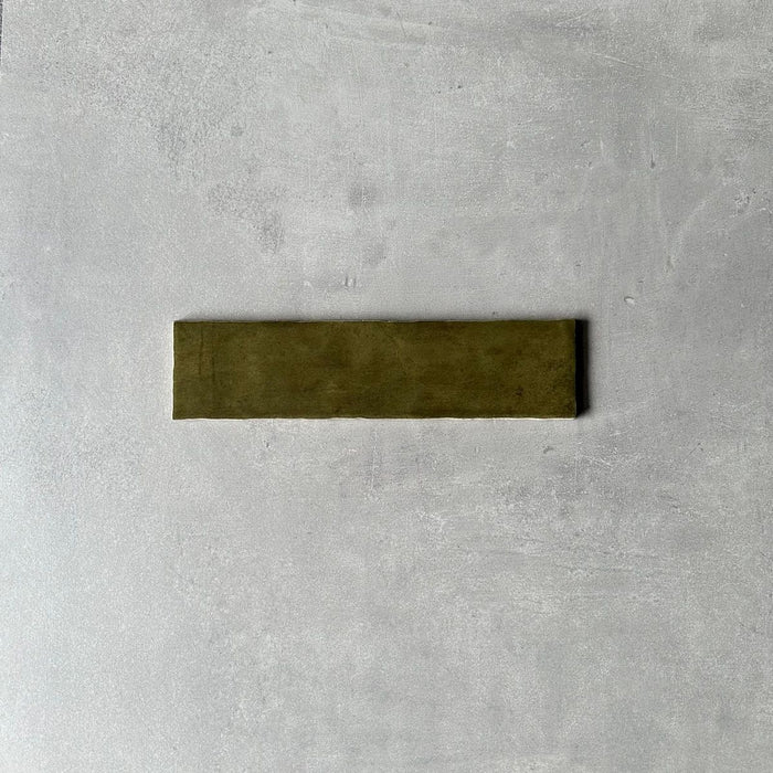 FULL TILE SAMPLE Nairobi GLOSS Olive Green 7.5cm x 30cm