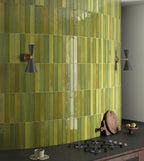 Lisbon Olive Green | Porcelain | Artisanal Wall Tiles | 5cm x 30cm