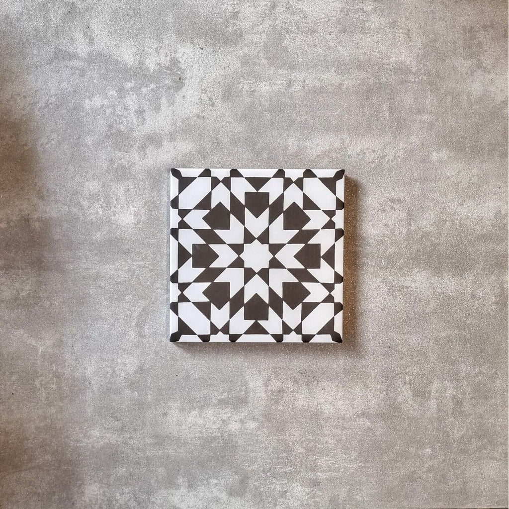 Ottoman Black Moroccan Wall & Floor Anti Slip Tiles 20cm x 20cm