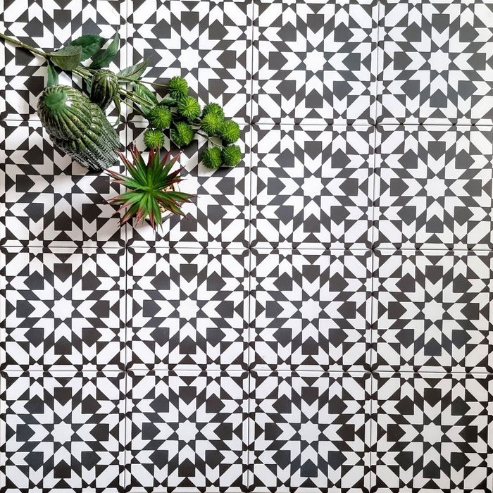 Ottoman Black Moroccan Wall & Floor Anti Slip Tiles 20cm x 20cm