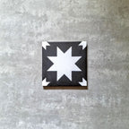 Kenifra Black Star Tiles White & Black Wall & Floor Tiles 20cm x 20cm