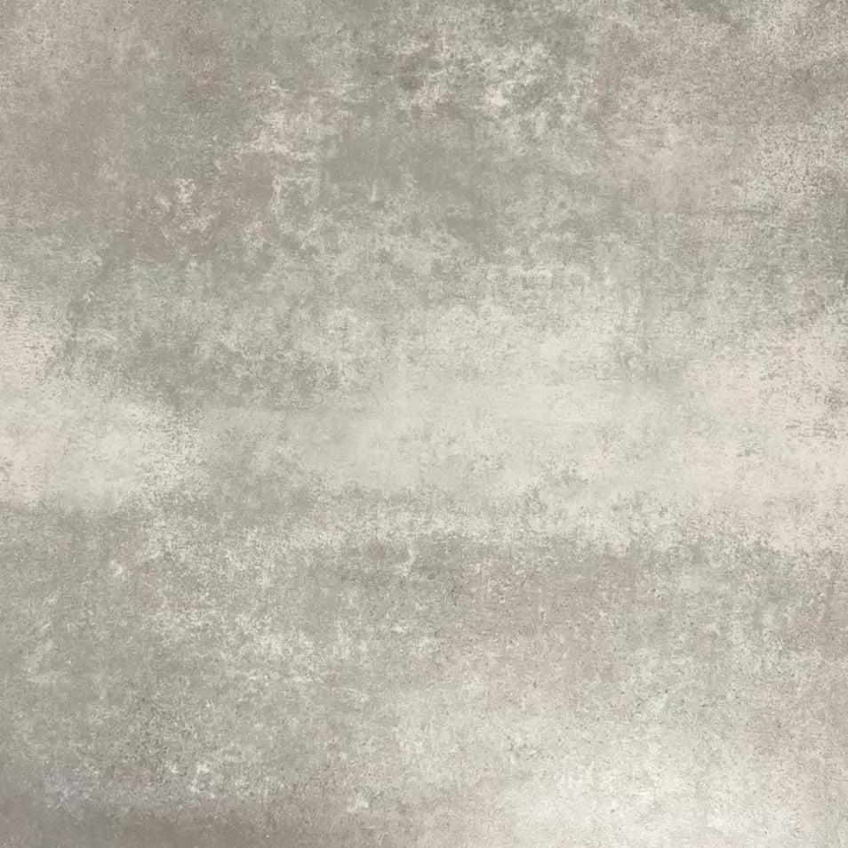 Video showcasing Fez Summer 20x20cm Moroccan-style porcelain tiles arranged as a four-tile panel, highlighting the full repeat design with soft green, blue and blush pink geometric star motifs against a textured grey background.
