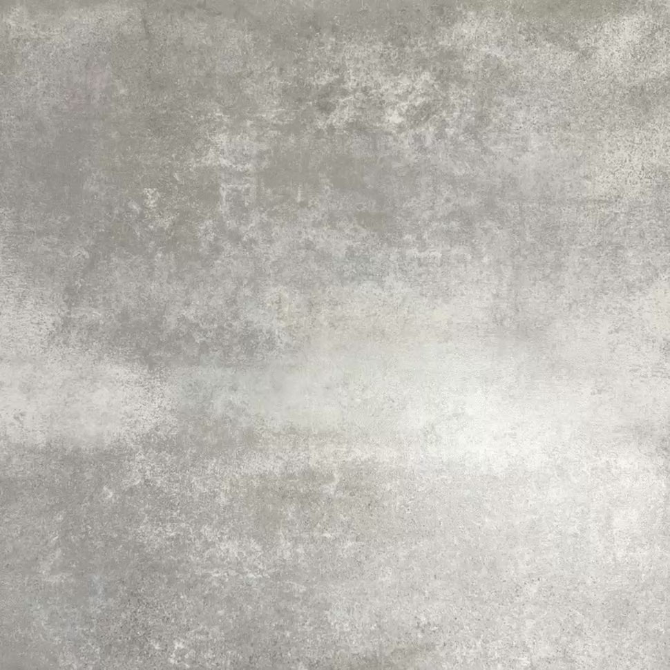 Video showcasing London Streets Goodwin Court 20x20cm Victorian Moroccan style porcelain tiles arranged together to showcase the repeating soft blue, cream and charcoal geometric pattern inspired by traditional Victorian style decorative floor tiles.