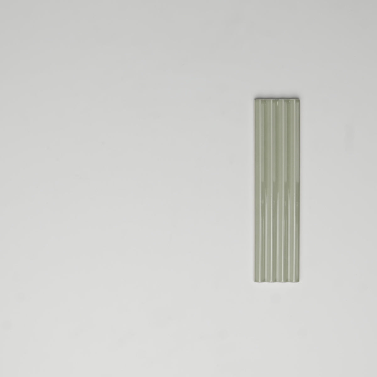 Gallery 3D Fluted DECOR Tile Tansy Green Gloss 5cm x 20cm