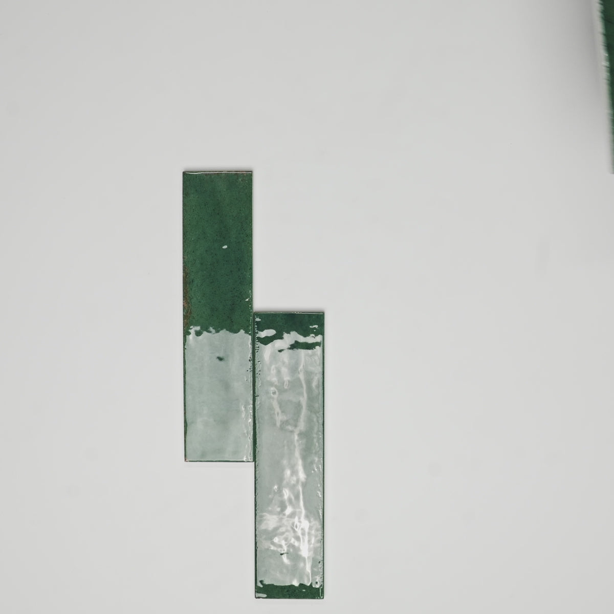 Levent Green Brick | Wall & Floor Gloss Porcelain Tiles | 6cm x 24cm