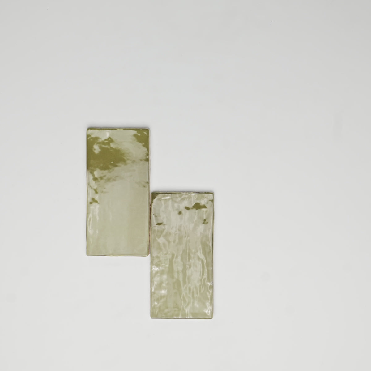 Liberty Basil Green Rustic Effect Gloss Wall Tiles 7.5cm x 15cm