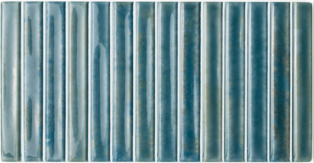 Pottery DECOR Tile | Prussian | Wall Tile | 5cm x 25cm | CUT TILE SAMPLE