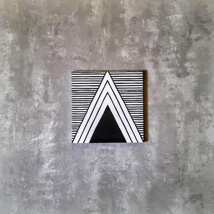 FULL TILE SAMPLE Almeira Giza Black 20cm x 20cm