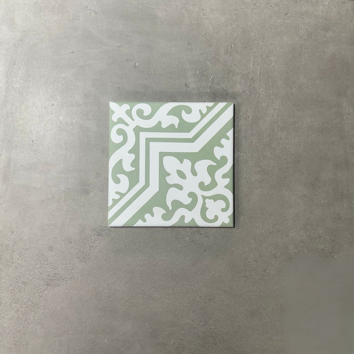 Thornton Place Sage Green Victorian Tiles 20cm x 20cm