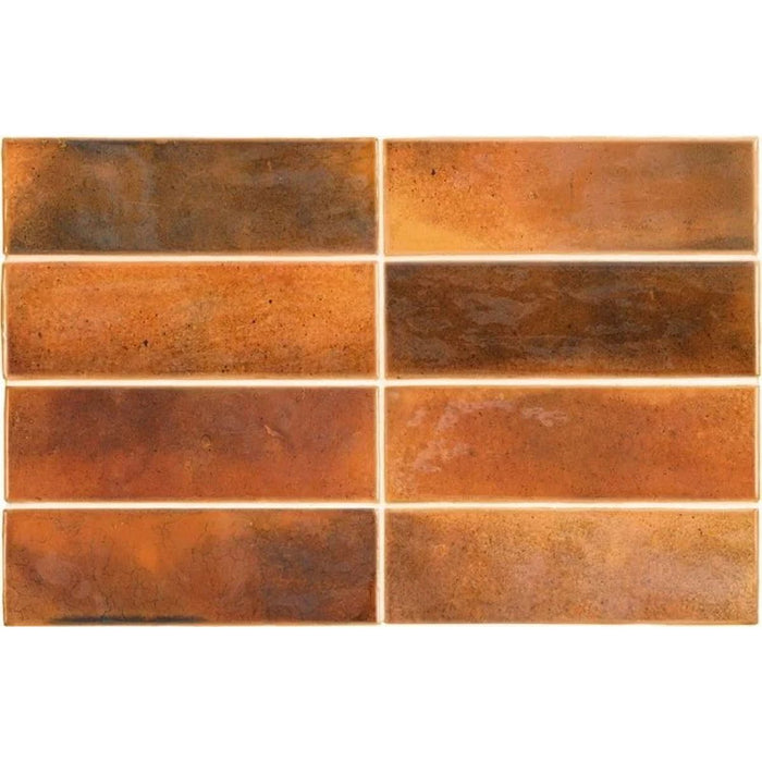 FULL TILE SAMPLE Saigon Brick Amber Moroccan Wall Tiles 5.1 x 16.1cm