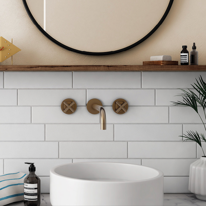Brooklyn White Matt | Flat Subway Metro Brick Wall Tile | 7.5cm x 30cm
