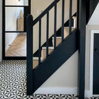 Piazza Marquina Black and Carrara White Hexagon 18.7cm x 21.6cm