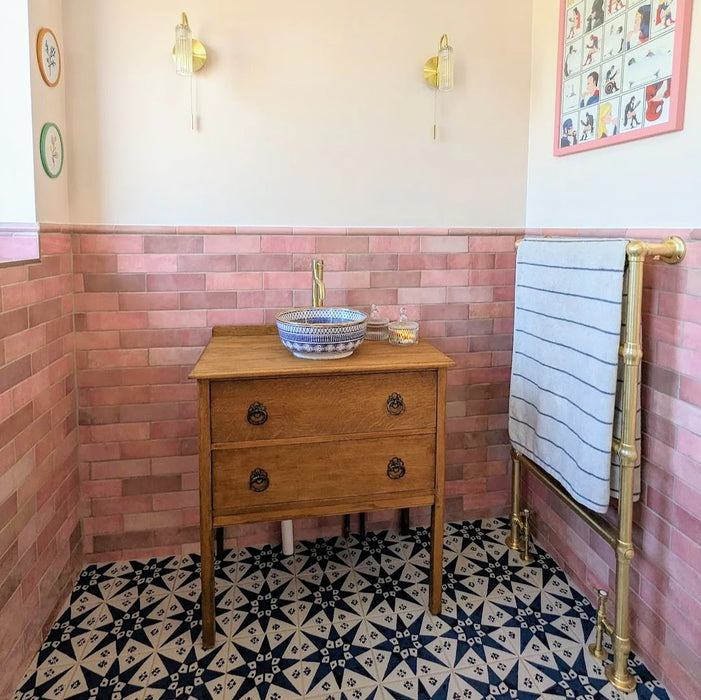 Kasbah Hayati Star Moroccan Navy Blue Wall and Floor Tiles 20cm x 20cm