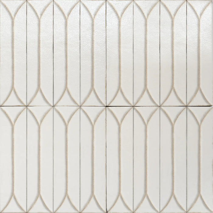 Baroque Decor Vanilla Porcelain Wall Tiles 9.1cm x 37.5cm