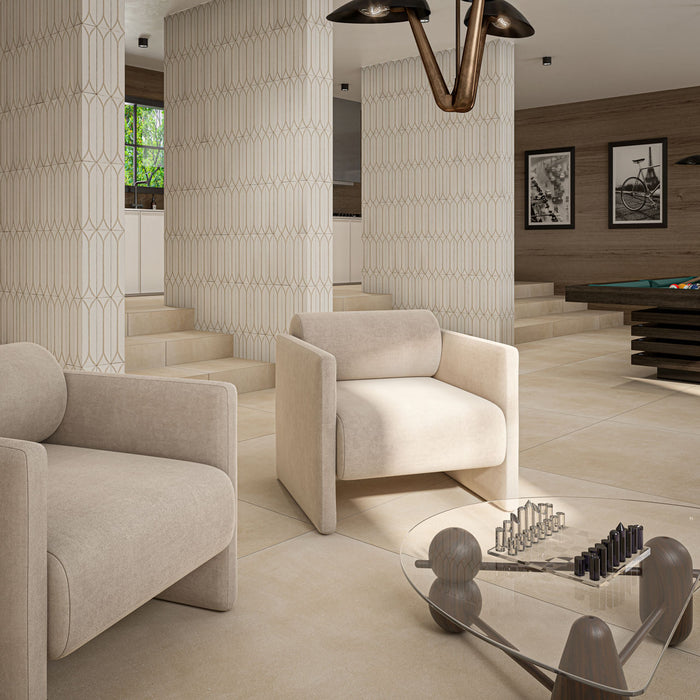 Baroque Vanilla Porcelain Wall Tiles & Floor Tiles 9.1cm x 37.5cm