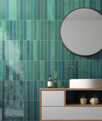 Lisbon Verde Green | Porcelain | Artisanal Wall Tiles | 5cm x 30cm