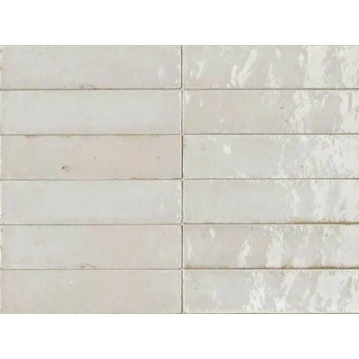 Levent Antique White Brick | Wall & Floor Gloss Porcelain Tiles | 6cm x 24cm