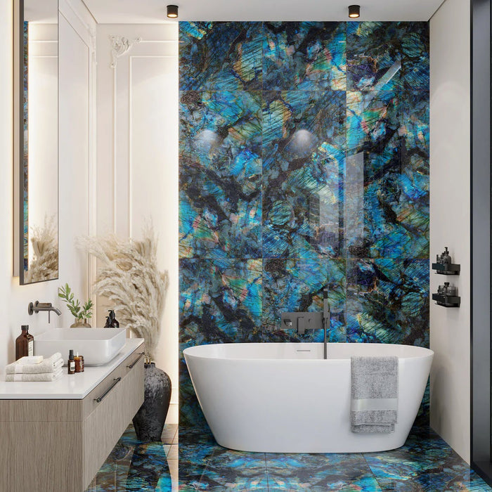 Lumen Precious Stone | Labradorite Polished Porcelain Tiles  | 60cm x 120cm