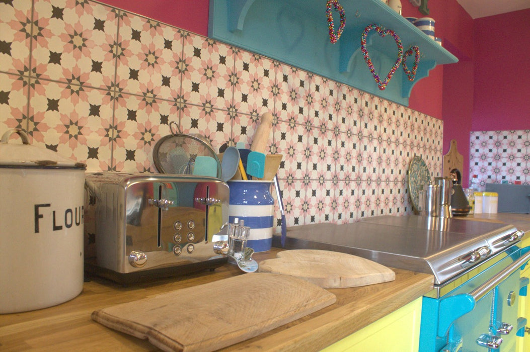 Madeira Rose Pink Moroccan Wall & Floor Tiles 20cm x 20cm